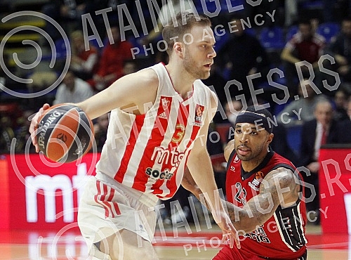 The match of the 24th round of the Turkish Airlines Euroleague between KK Crvena zvezda mts and KK AX Armani Exchange Milan was played in the Aleksandar Nikolic Hall.Utakmica 24. kola Turkish Airlines Evrolige izmedju KK Crvena zvezda mts i KK Arma