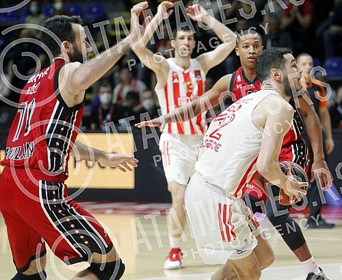 The match of the 24th round of the Turkish Airlines Euroleague between KK Crvena zvezda mts and KK AX Armani Exchange Milan was played in the Aleksandar Nikolic Hall.Utakmica 24. kola Turkish Airlines Evrolige izmedju KK Crvena zvezda mts i KK Arma