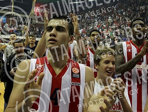 Utakmica sedmog (7.) kola Evrolige (7th Round Group A Turkish Airlines Euroleague) izmedju KK Crvena zvezda Telekom (Belgrade, Serbia) i Real Madrid (Madrid, Spain) odigran u Hali Pionir. 