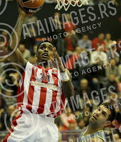 Utakmica sedmog (7.) kola Evrolige (7th Round Group A Turkish Airlines Euroleague) izmedju KK Crvena zvezda Telekom (Belgrade, Serbia) i Real Madrid (Madrid, Spain) odigran u Hali Pionir. 