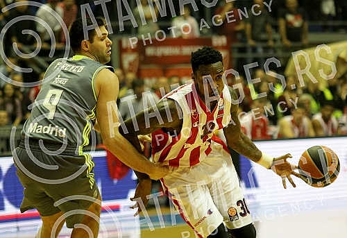 Utakmica sedmog (7.) kola Evrolige (7th Round Group A Turkish Airlines Euroleague) izmedju KK Crvena zvezda Telekom (Belgrade, Serbia) i Real Madrid (Madrid, Spain) odigran u Hali Pionir. 