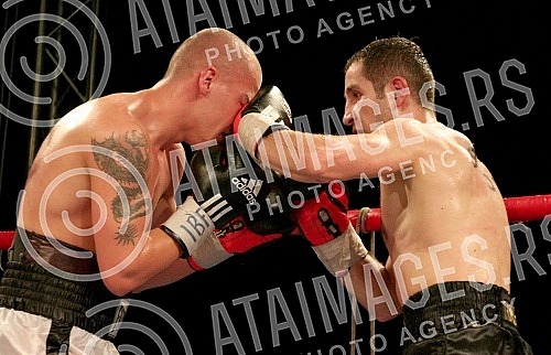 Pinki boxing night. Welter: Stefan Stevanovic (Serbia) vs Karlo Tabaghua (Sweden) Bout for IBF Youth welter title.Vece profi boksa u Pinkiju, Velter kategorija: Stefan Stevanovic (Srbija) - Karlo Tabaghua (Svedska). 