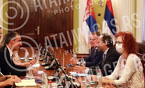 The President of the National Assembly of Serbia, Vladimir Orlic, met with the Ambassador and Head of the Delegation of the European Union in Serbia, Emanuele Giaufret.