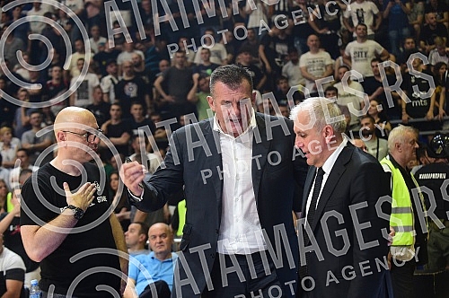 Interruption in the third game of the final series of the AdmiralBet ABA League between KK Partizan NIS and KK Crvena zvezda mts, as the referees ordered to empty part of the stands behind the Red Star bench, as well as the ground floor behind the co
