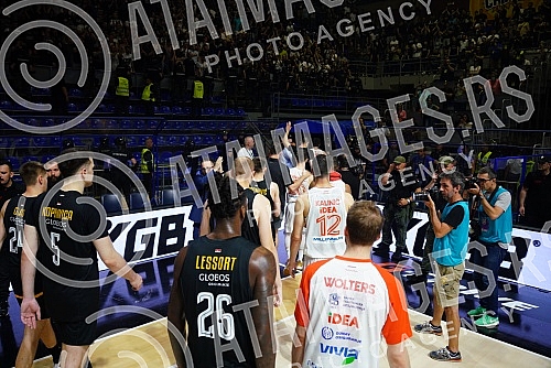 Interruption in the third game of the final series of the AdmiralBet ABA League between KK Partizan NIS and KK Crvena zvezda mts, as the referees ordered to empty part of the stands behind the Red Star bench, as well as the ground floor behind the co
