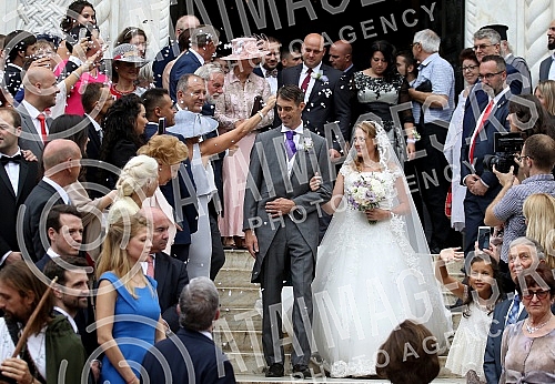 Wedding at Oplenac, in the church of St. George - Prince Djorde Karadordevic and Felon Rajon Karadordevic (Fallon Rayman).Svadba na Oplencu, u crkvi Svetog Djordja - Princ Djorde Karadordevic i Felon Rajman Karadordevic (Fallon Rayman)