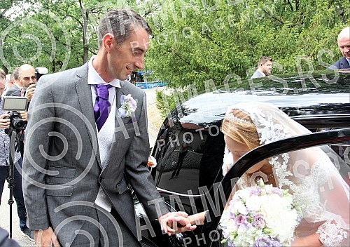 Wedding at Oplenac, in the church of St. George - Prince Djorde Karadordevic and Felon Rajon Karadordevic (Fallon Rayman).Svadba na Oplencu, u crkvi Svetog Djordja - Princ Djorde Karadordevic i Felon Rajman Karadordevic (Fallon Rayman)