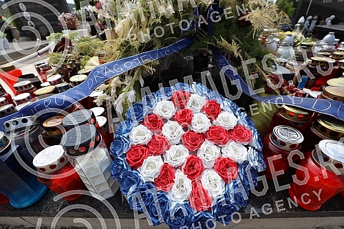 The grave of Oliver Dragojevic in the cemetery of St. Roka in Vela Luka, on Korcula.Grob Olivera Dragojevica na groblju sv. Roka u Veloj Luci, na Korculi