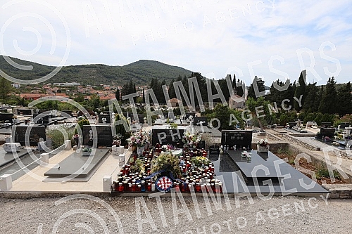 The grave of Oliver Dragojevic in the cemetery of St. Roka in Vela Luka, on Korcula.Grob Olivera Dragojevica na groblju sv. Roka u Veloj Luci, na Korculi
