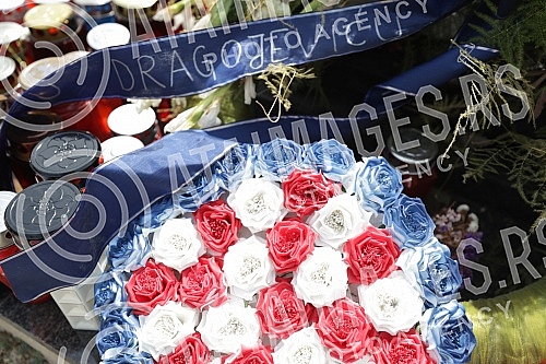 The grave of Oliver Dragojevic in the cemetery of St. Roka in Vela Luka, on Korcula.Grob Olivera Dragojevica na groblju sv. Roka u Veloj Luci, na Korculi