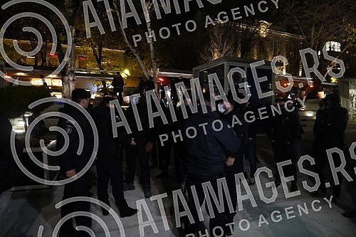 A gathering of several non-governmental organizations, opposition parties and citizens gathered on Cvetni trg for the 