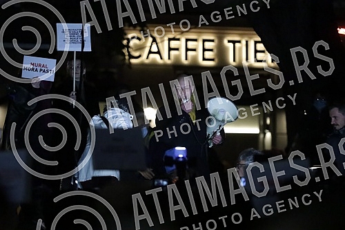 A gathering of several non-governmental organizations, opposition parties and citizens gathered on Cvetni trg for the 