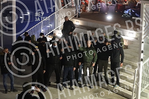 Members of the Leviathan movement gathered on Cvetni trg, where the gathering 