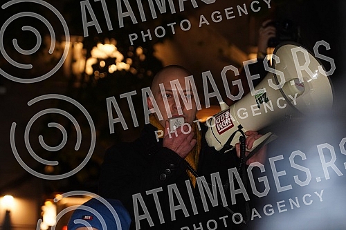 A gathering of several non-governmental organizations, opposition parties and citizens gathered on Cvetni trg for the 