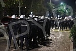 Police corrodon in Njegoseva Street, where Partizan fans gathered to prevent the 