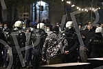 Police corrodon in Njegoseva Street, where Partizan fans gathered to prevent the 