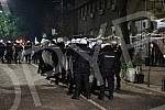 Police corrodon in Njegoseva Street, where Partizan fans gathered to prevent the 