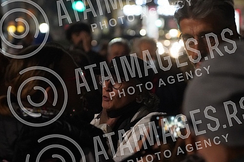 A gathering of several non-governmental organizations, opposition parties and citizens gathered on Cvetni trg for the 