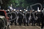 Police corrodon in Njegoseva Street, where Partizan fans gathered to prevent the 