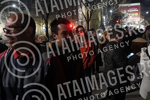 A gathering of several non-governmental organizations, opposition parties and citizens gathered on Cvetni trg for the 