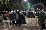 Police corrodon in Njegoseva Street, where Partizan fans gathered to prevent the 