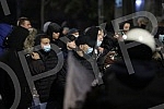 Police corrodon in Njegoseva Street, where Partizan fans gathered to prevent the 