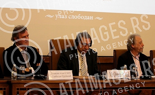 Lecture writer Orhan Pamuk in the Serbian Academy of Arts and Sciences. Predavanje knjizevnika Orhana Pamuka u Srpskoj akademiji nauka i umetnosti