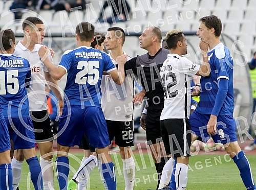 Serbian football Super League match between FK Partizan and FK Radnik Surdulica played at Partizan stadium. Utakmica fudbalske Super Lige Srbije izmedju FK Partizan i FK Radnik Surdulica odigrana na stadionu Partizana. 