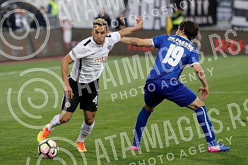 Serbian football Super League match between FK Partizan and FK Radnik Surdulica played at Partizan stadium. Utakmica fudbalske Super Lige Srbije izmedju FK Partizan i FK Radnik Surdulica odigrana na stadionu Partizana. 