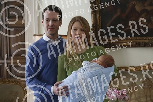 His Royal Highness Prince Philip Karadjordjevic and Danica Karadjordjevic with his son Stefan at the White Palace.Njegovo Kraljevsko Visocanstvo Princ Filip Karadjordjevic i Danica Karadjordjevic sa sinom Stefanom na Belom dvoru.