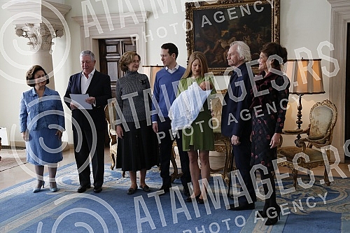 His Royal Highness Prince Philip Karadjordjevic and Danica Karadjordjevic with his son Stefan at the White Palace.Njegovo Kraljevsko Visocanstvo Princ Filip Karadjordjevic i Danica Karadjordjevic sa sinom Stefanom na Belom dvoru.