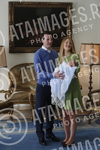 His Royal Highness Prince Philip Karadjordjevic and Danica Karadjordjevic with his son Stefan at the White Palace.Njegovo Kraljevsko Visocanstvo Princ Filip Karadjordjevic i Danica Karadjordjevic sa sinom Stefanom na Belom dvoru.
