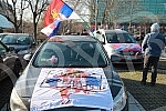 Driving a car called Z to win from the Sava Center to the Church of the Holy Trinity, next to the Church of St. Mark in support of Russia.Voznja automobilima pod nazivom Z za pobedu od Sava centra do hrama Svete Trojice, pored Crkve Svetog Marka u 