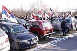 Driving a car called Z to win from the Sava Center to the Church of the Holy Trinity, next to the Church of St. Mark in support of Russia.Voznja automobilima pod nazivom Z za pobedu od Sava centra do hrama Svete Trojice, pored Crkve Svetog Marka u 