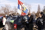 Driving a car called Z to win from the Sava Center to the Church of the Holy Trinity, next to the Church of St. Mark in support of Russia.Voznja automobilima pod nazivom Z za pobedu od Sava centra do hrama Svete Trojice, pored Crkve Svetog Marka u 