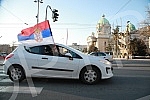 Driving a car called Z to win from the Sava Center to the Church of the Holy Trinity, next to the Church of St. Mark in support of Russia.Voznja automobilima pod nazivom Z za pobedu od Sava centra do hrama Svete Trojice, pored Crkve Svetog Marka u 