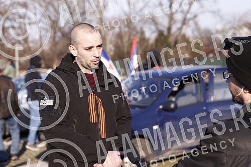Driving a car called Z to win from the Sava Center to the Church of the Holy Trinity, next to the Church of St. Mark in support of Russia.Voznja automobilima pod nazivom Z za pobedu od Sava centra do hrama Svete Trojice, pored Crkve Svetog Marka u 