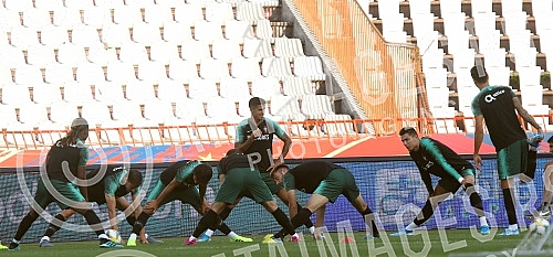 Training of Portugal national football team at Rajko Mitic stadium ahead of European Championship qualification match between Serbia and Portugal. 
