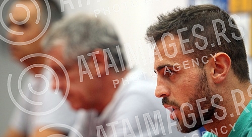 Portugal national team press conference at Rajko Mitic Stadium ahead of European Football Championship qualification match.Konferencija za medije reprezentacije Portugala na stadionu Rajko Mitic pred mec kvalifikacija za Evropsko fudbalsko prvensto.