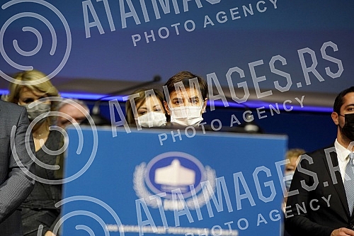 The Prime Minister of the Republic of Serbia, Ana Brnabic, presented the results of the work in the first 100 days of the government in Kombank Hall, and all members of the Government of the Republic of Serbia attended the presentation of the results