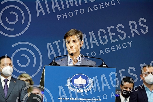 The Prime Minister of the Republic of Serbia, Ana Brnabic, presented the results of the work in the first 100 days of the government in Kombank Hall, and all members of the Government of the Republic of Serbia attended the presentation of the results