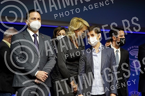 The Prime Minister of the Republic of Serbia, Ana Brnabic, presented the results of the work in the first 100 days of the government in Kombank Hall, and all members of the Government of the Republic of Serbia attended the presentation of the results
