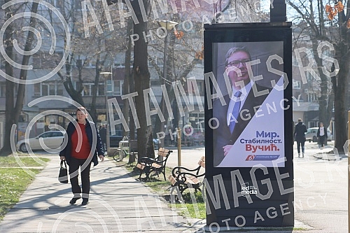 Pre-election billboards of the Serbian Progressive Party and Aleksandar Vucic with the slogan 