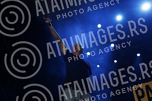 Concert of the band Partibrejkers at the Tasmajdan stadium.Koncert benda Partibrejkers na stadionu Tasmajdan