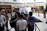 Champion trophy for the NBA was exposed at the mall - Delta City. The cup is named after Larry O'Brien.Pehar namenjen sampionu NBA lige bio je izlozen u Trznom centru - Delta siti. Pehar nosi ime Lerija OBrajena.