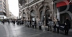 Women in black organized a stand in black and silence in Knez Mihailova street, in front of the Russian tsar, from 3.48 pm, on the occasion of the 28th anniversary of the crime in Strpci.Zene u crnom organizovale su stajanje u crnini i cutanje u Kn