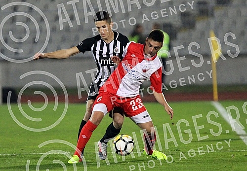 Football match of 15th round of Serbian Sure league between FK Partizan and FK Vojvodina held on stadium Partizan.Fudbalska utakmica 15 kola Superlige Srbije izmedju FK Partizan i FK Vojvodina odigrana na stadionu Partizana.