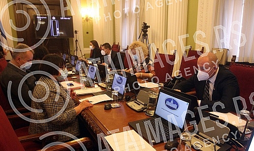 Session of the Parliamentary committee on finance, the republic budget and control of spending public funds held in the house of the national assembly.U Domu Narodne skupstine odrzana sednica parlamentarnog Odbora za finansije, republicki budzet i 