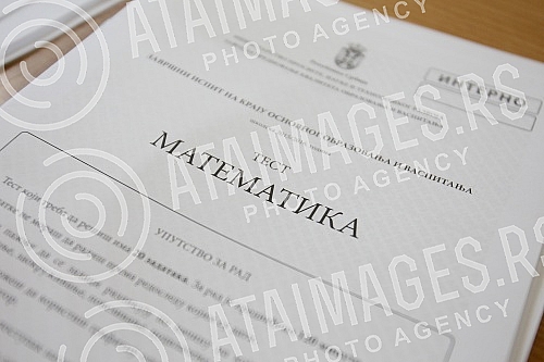 Passing the final exam in mathematics - a small graduation in elementary school Sveti Sava.Polaganje zavrsnog ispita iz matematike - mala matura u Osnovnoj skoli Sveti Sava.