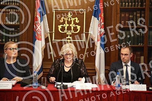 The Governor of the National Bank of Serbia, Jorgovanka Tabakovic, held a press conference in the building of the National Bank of Serbia.Guverner Narodne banke Srbije Jorgovanka Tabakovic odrzala je konferenciju za medije u zgradi Narodne banke Sr